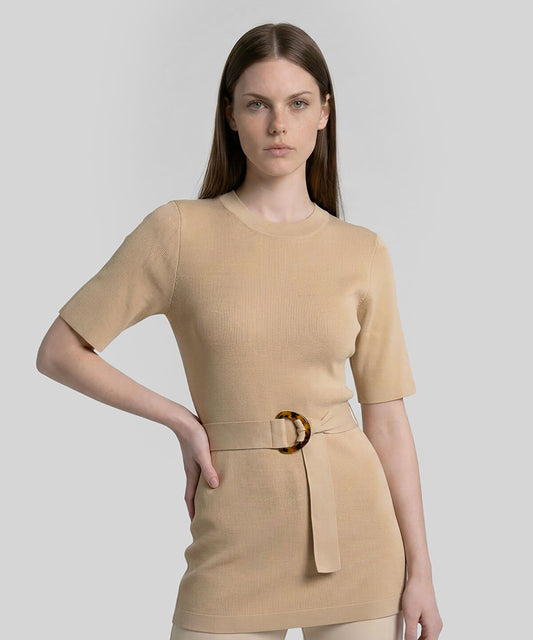 Belted Knit Top