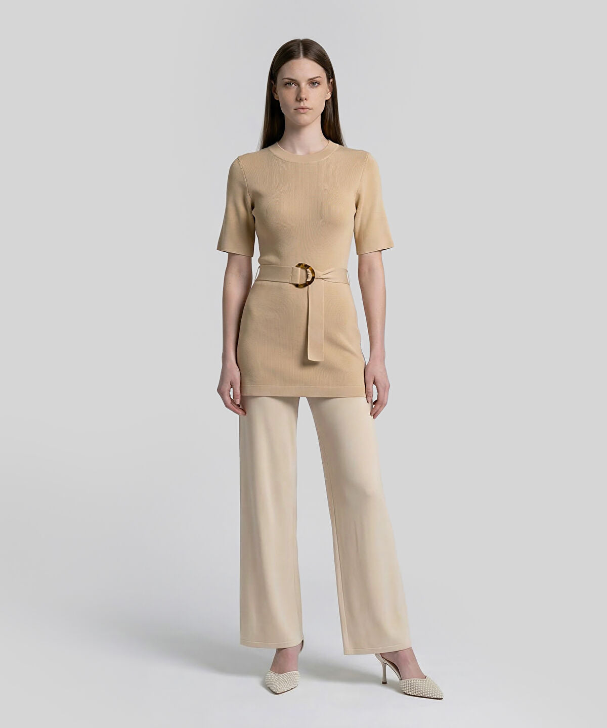 Zoomed Belted Knit Top