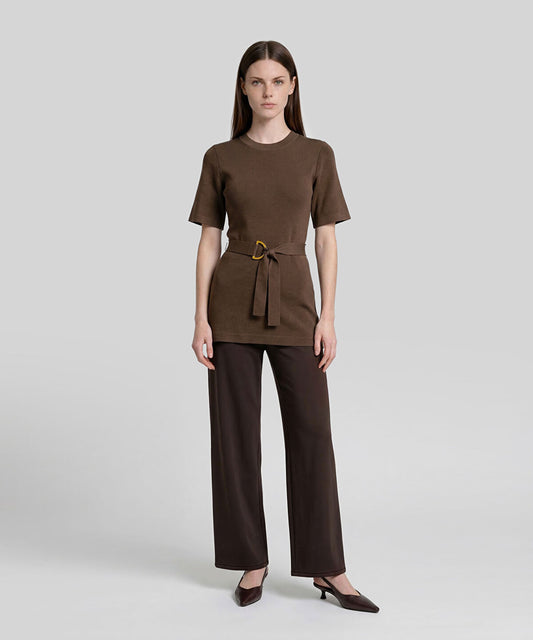 Belted Knit Top