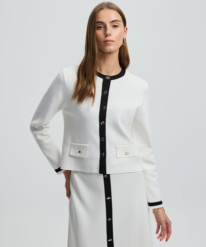 Contrast Trim Knit Cardigan