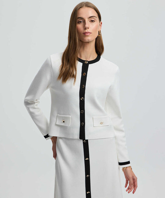 Contrast Trim Knit Cardigan