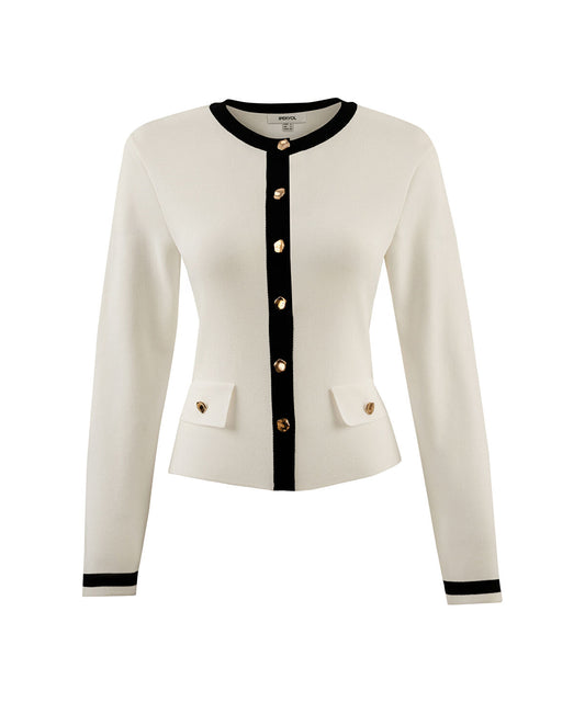 Contrast Trim Knit Cardigan