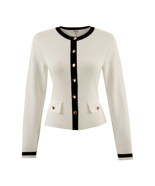 Contrast Trim Knit Cardigan