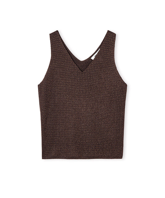 Lurex Knit Top with Rhinestones