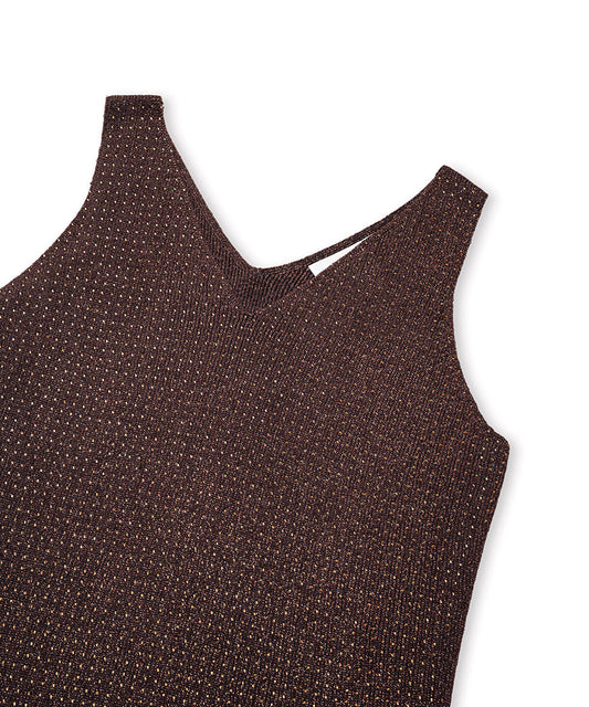 Lurex Knit Top with Rhinestones