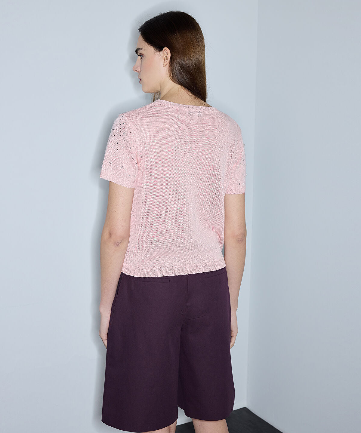 Zoomed Embellished Knit Top