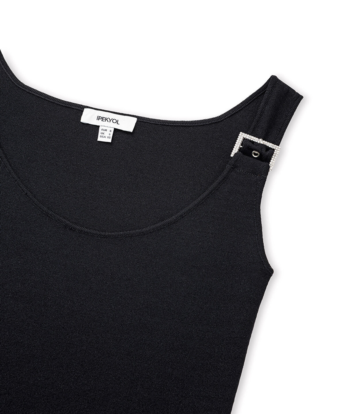 Knit Top with Rhinestone Buckles