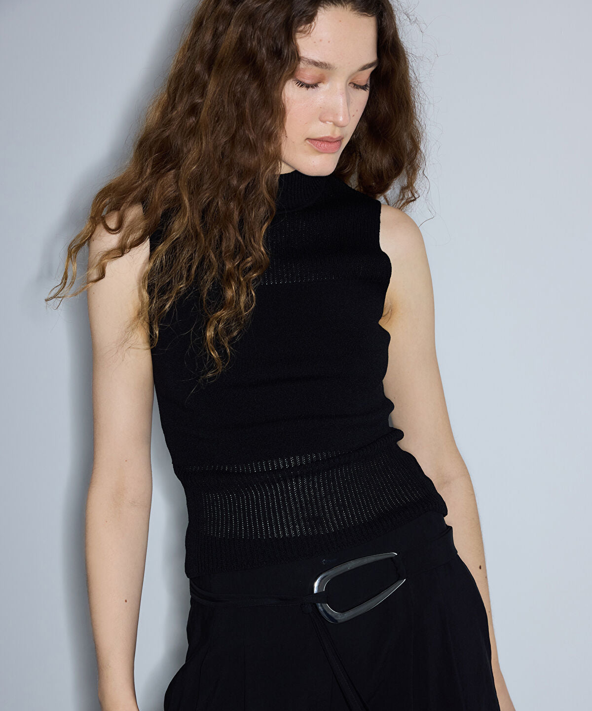 Zoomed Openwork Knit Top