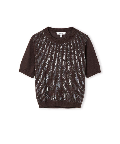 Sequinned Knit Top