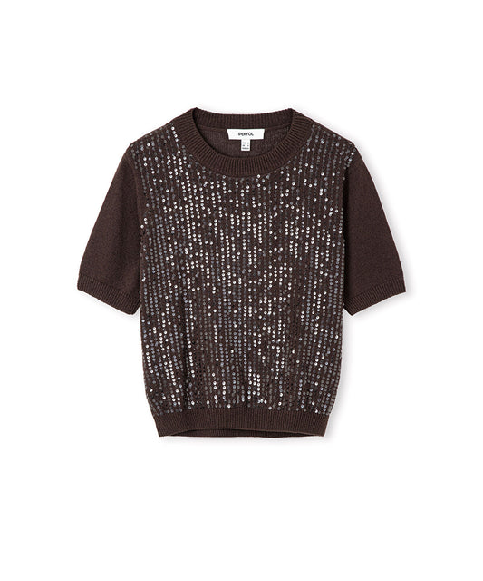 Sequinned Knit Top