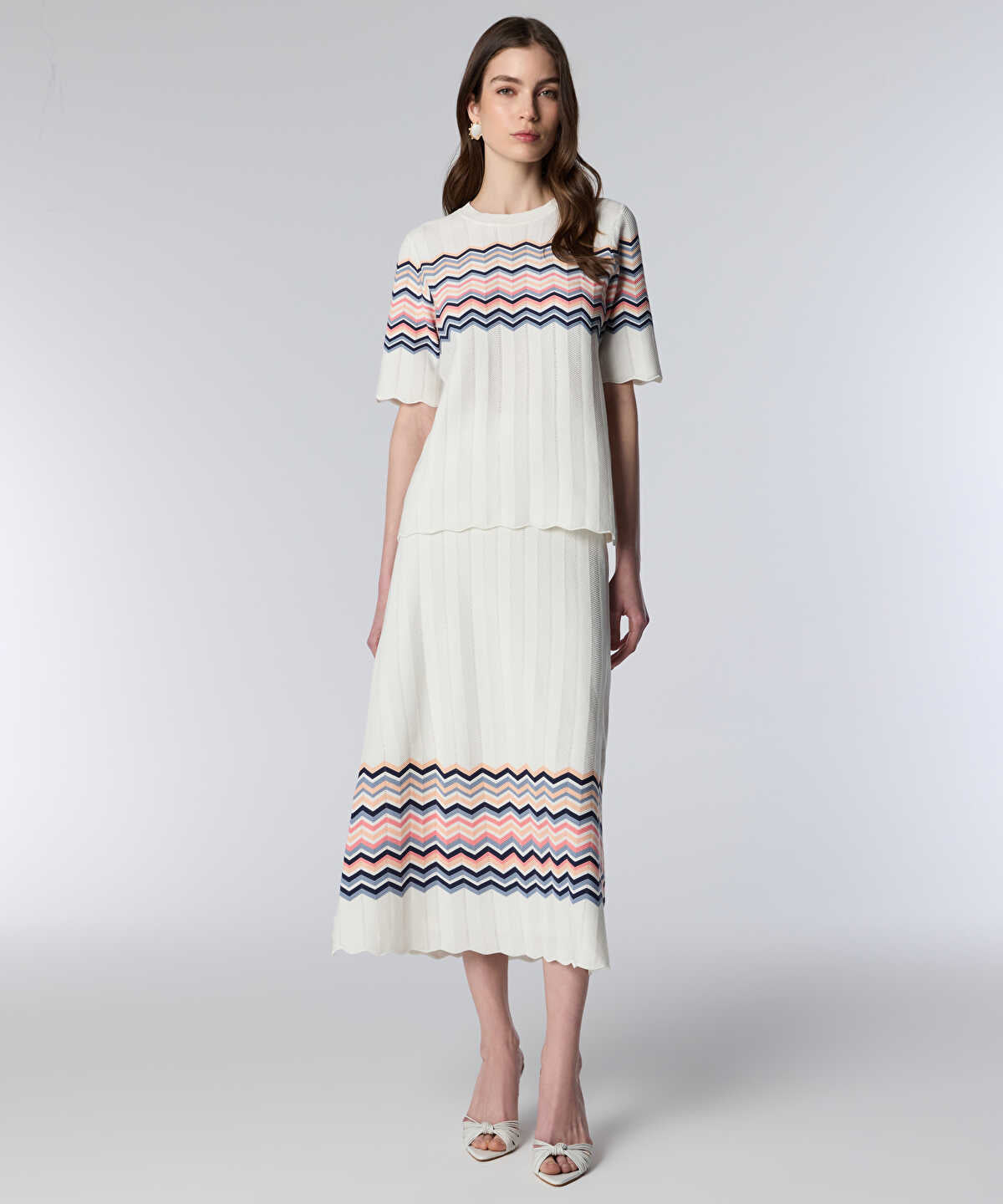 Color-Block Jacquard Knit Top