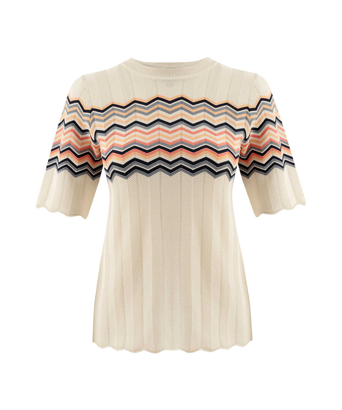 Color-Block Jacquard Knit Top