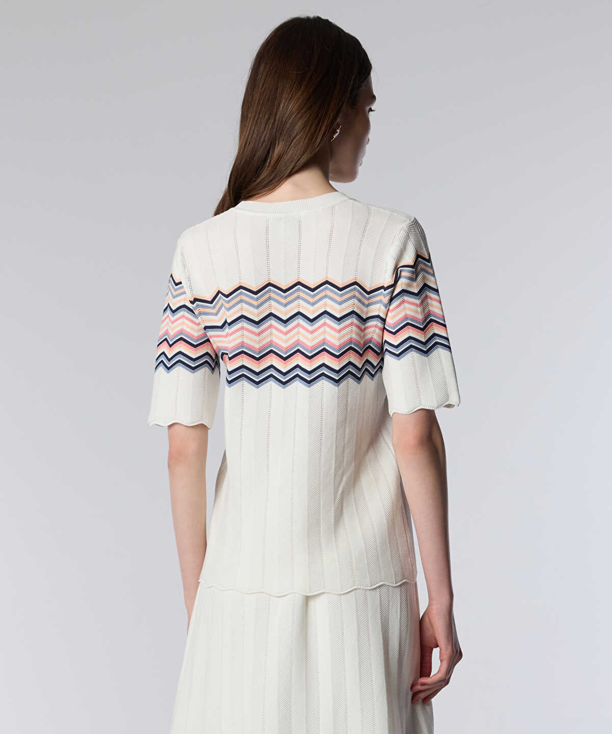 Color-Block Jacquard Knit Top