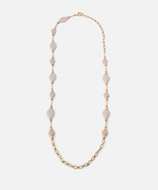 Mixed-Bead Stainless Steel Necklace