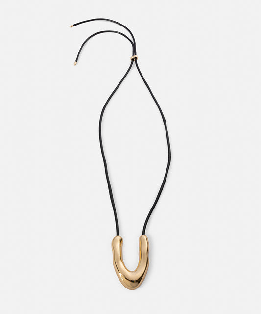 Metal-Pendant Cord Necklace