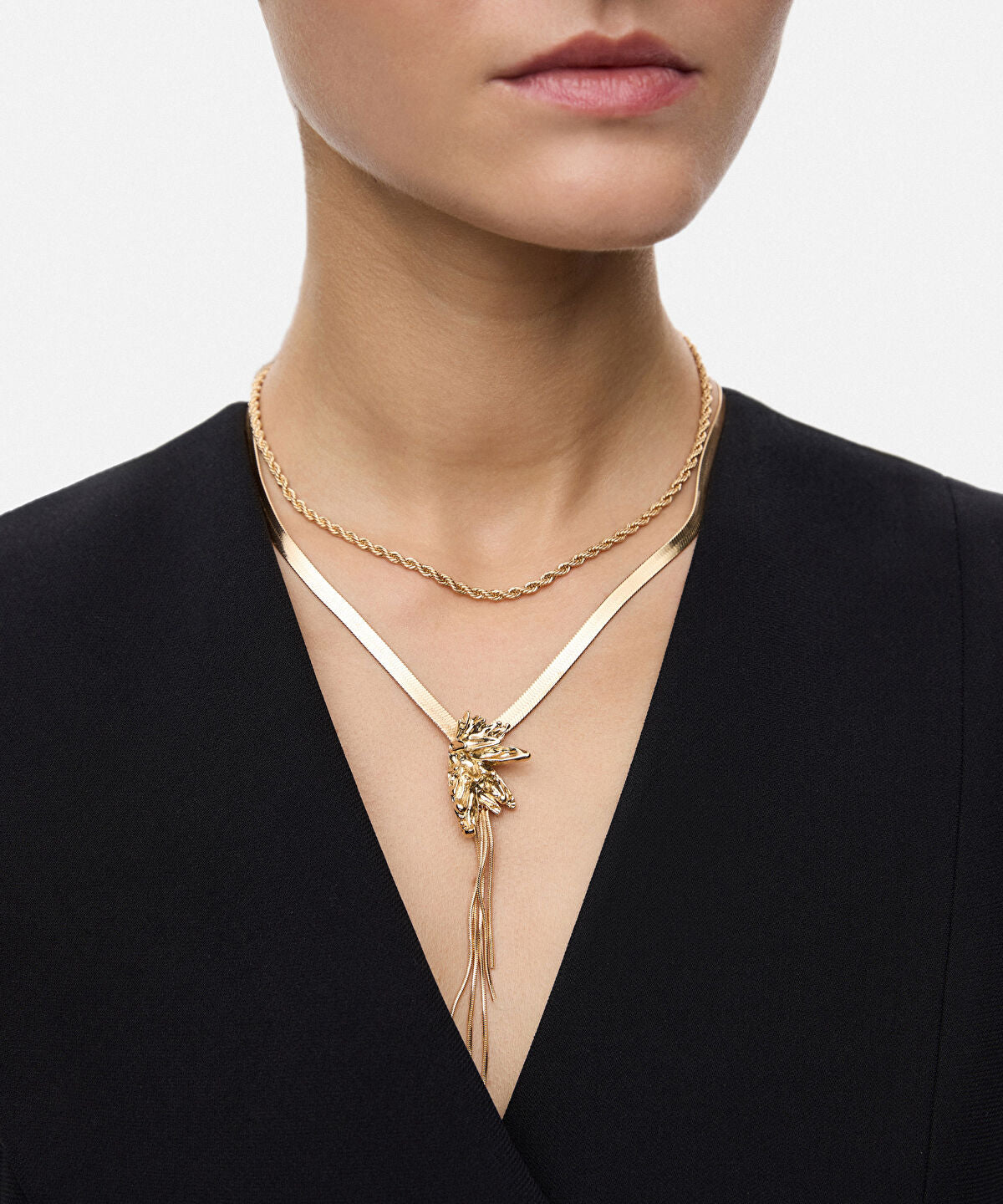 Zoomed Fringed Layered Necklace