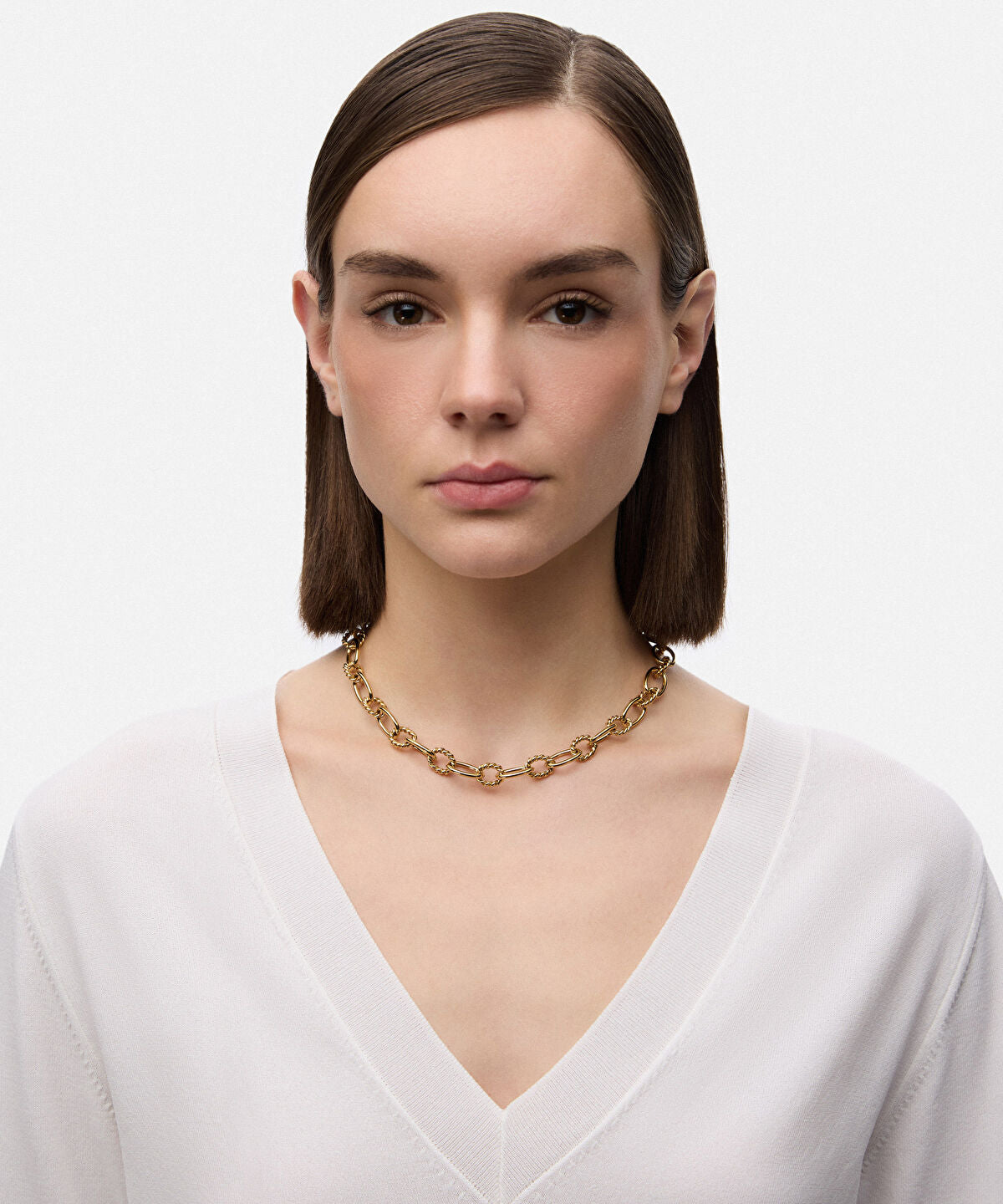 Zoomed Interlocking Stainless Steel Necklace 