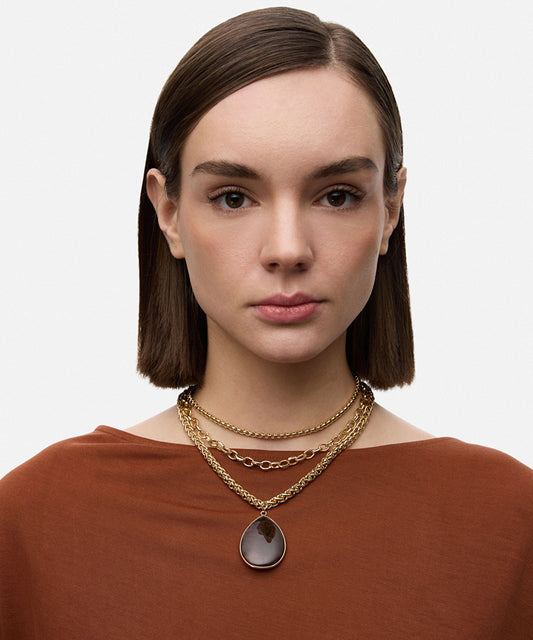 Resin Bead Layered Chain Necklace