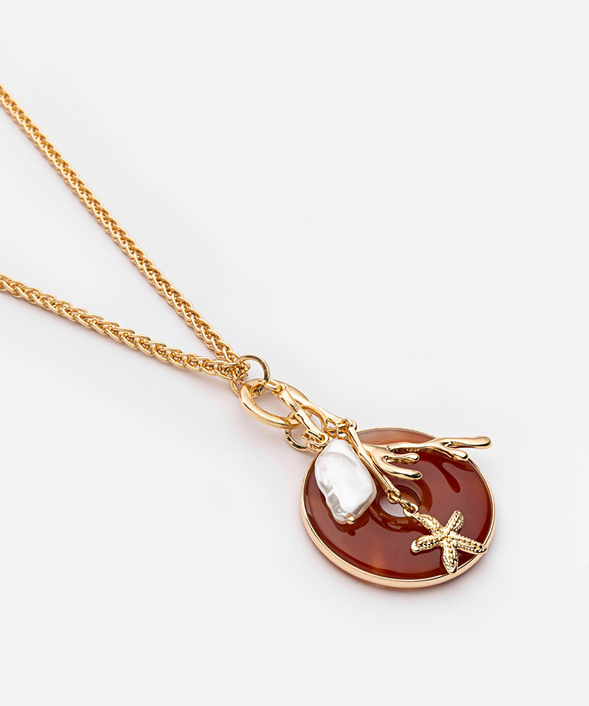 Zoomed Mixed Pendant Long Chain Necklace