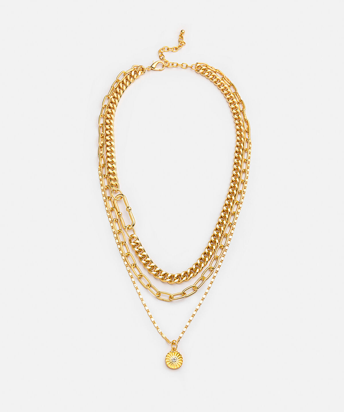 Rhinestone Chain Necklace Set