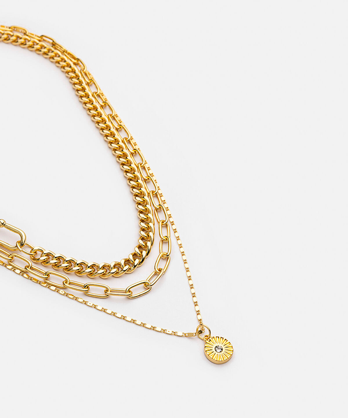 Zoomed Rhinestone Chain Necklace Set