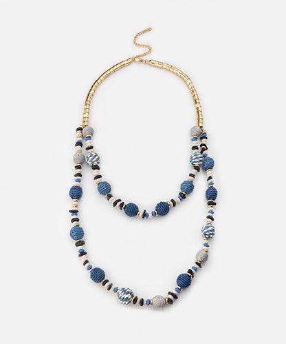 Beaded Raffia Necklace