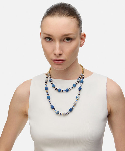 Beaded Raffia Necklace