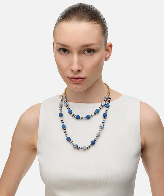 Beaded Raffia Necklace