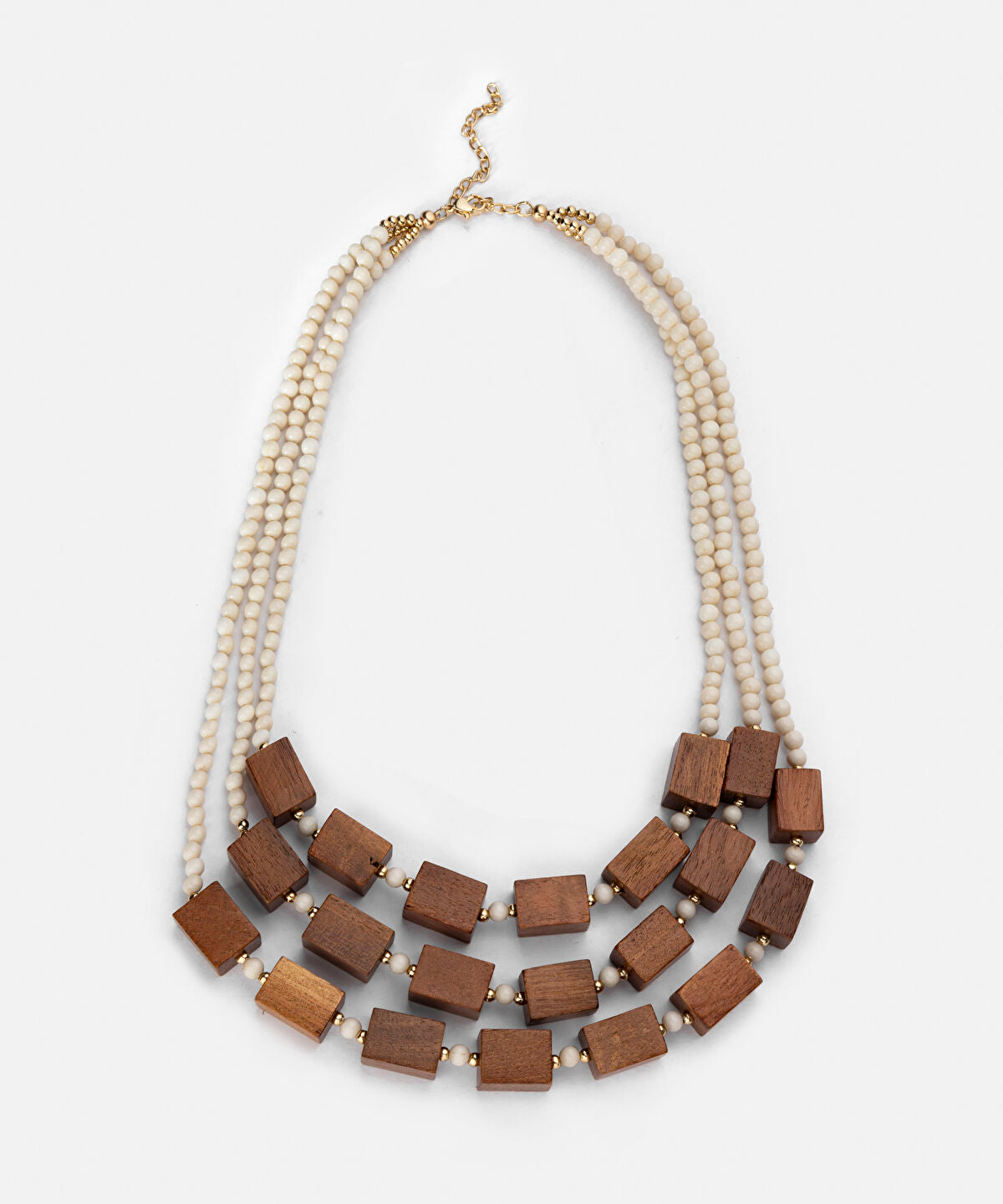 Mixed Wood and Bead Necklace