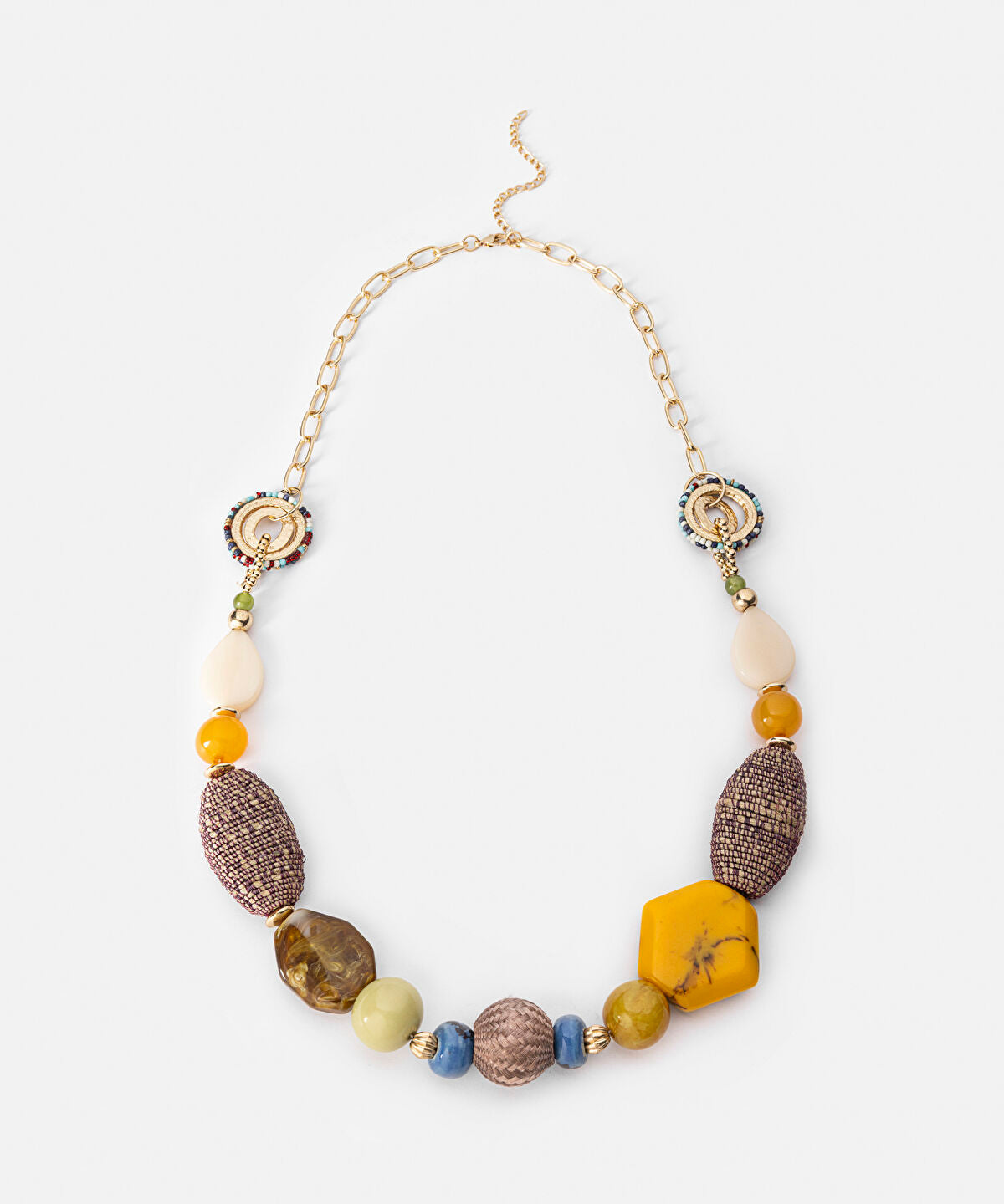Zoomed Resin and Bead Necklace