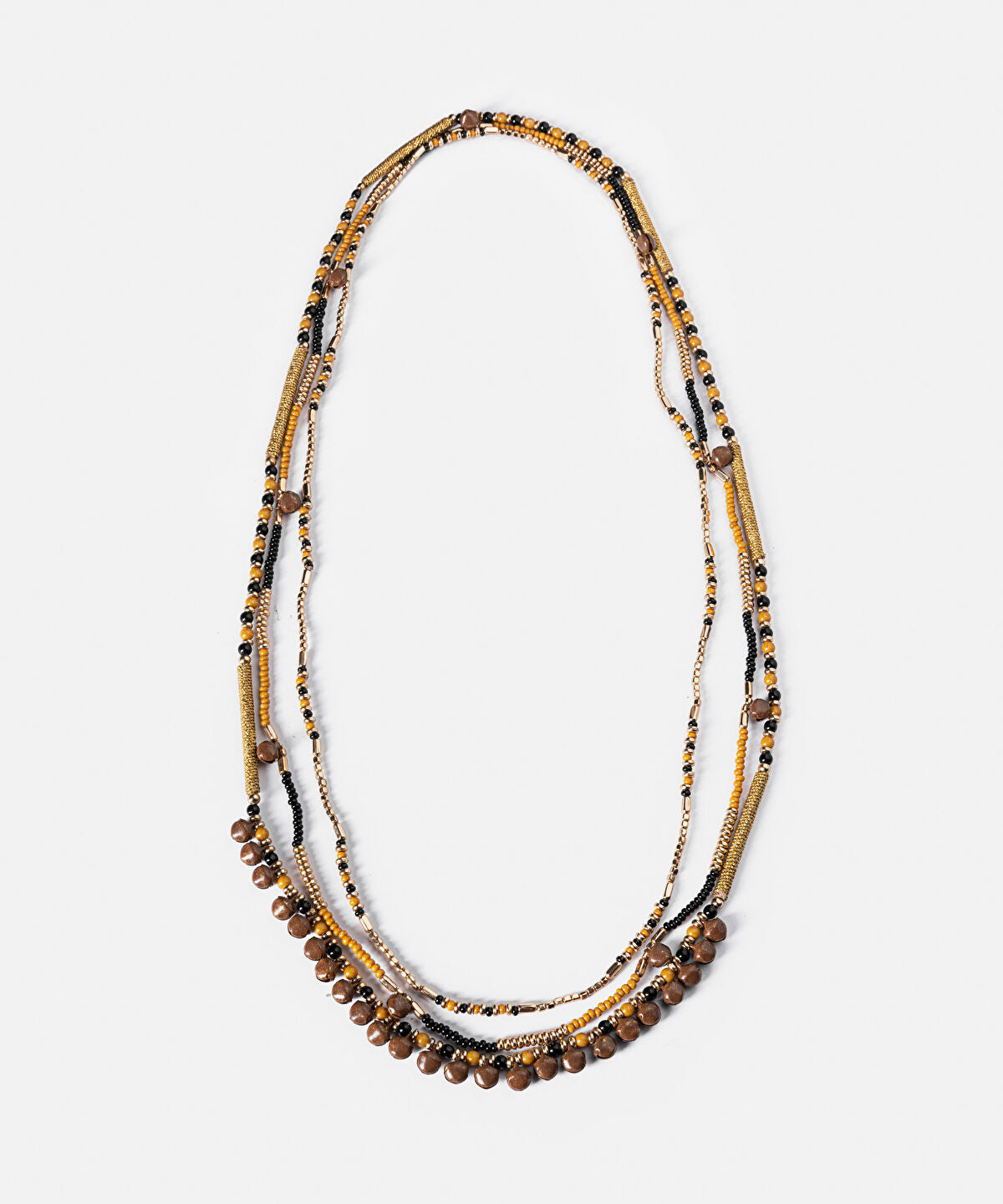 Zoomed Mixed Beaded Long Necklace Set