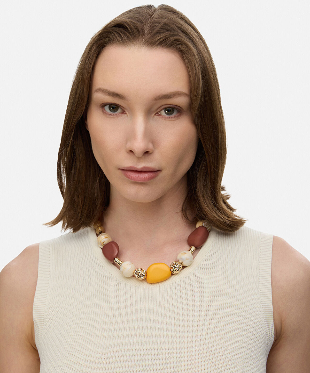 Zoomed Mixed Bead Necklace