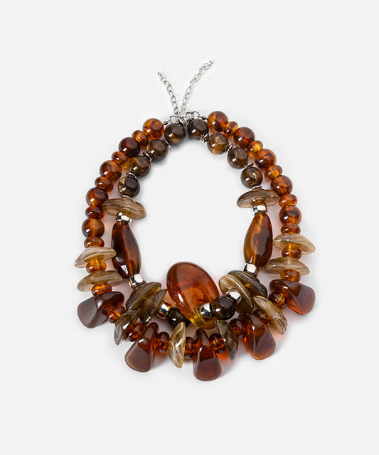 Mixed Bead Layered Necklace Set