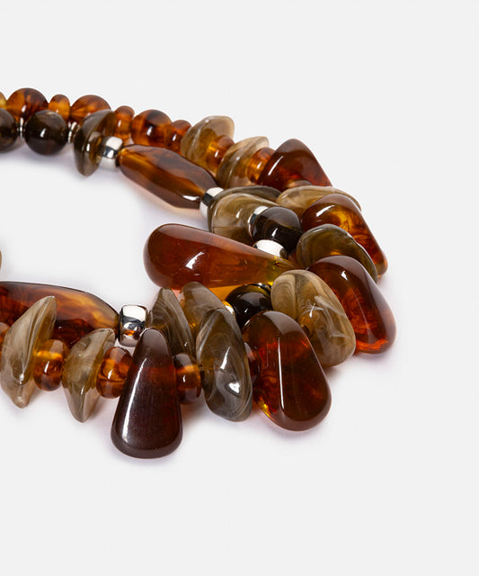 Mixed Bead Layered Necklace Set