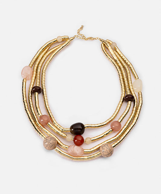 Multi Strand Mixed Bead Necklace