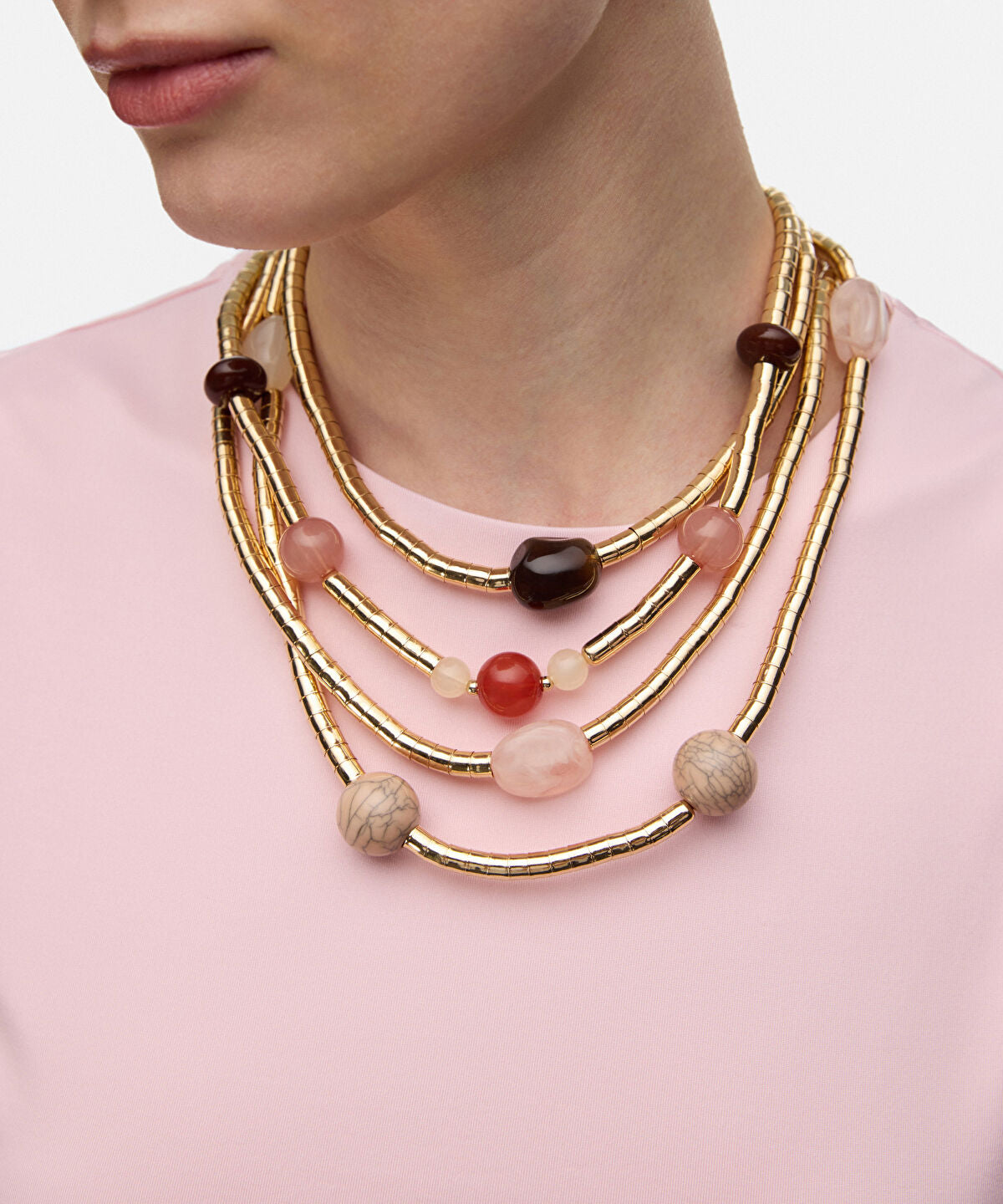 Multi Strand Mixed Bead Necklace