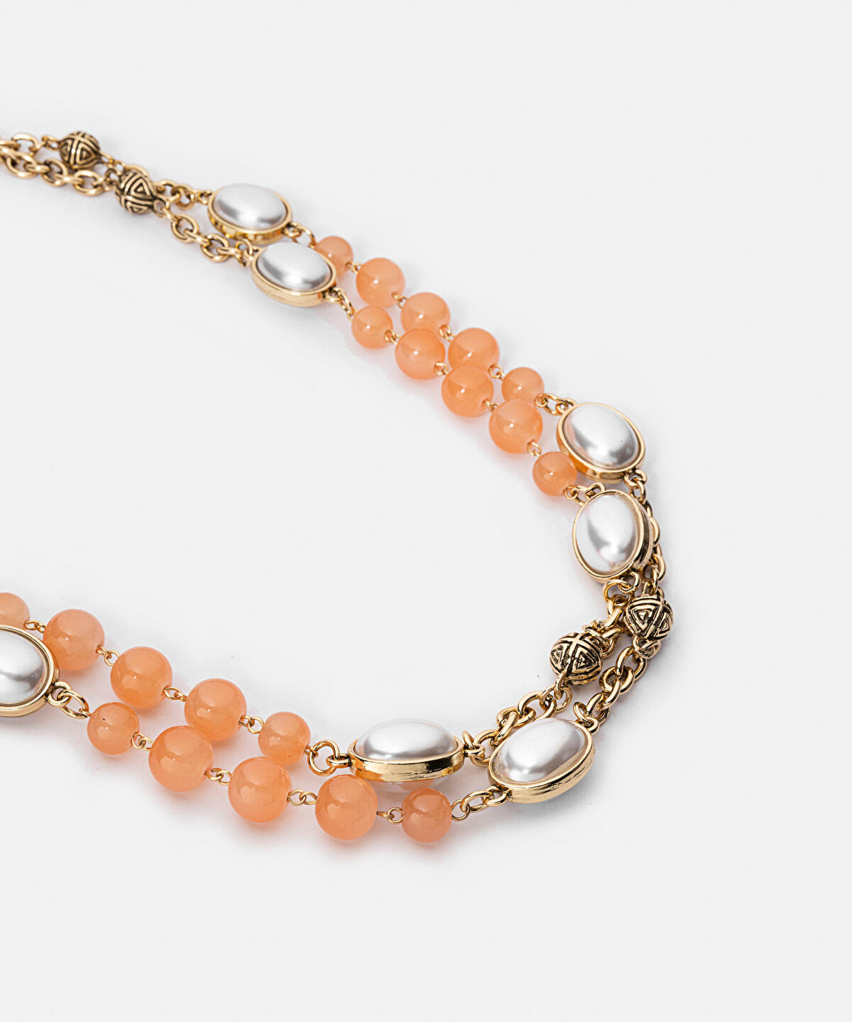 Zoomed Faux Pearl Long Chain Necklace