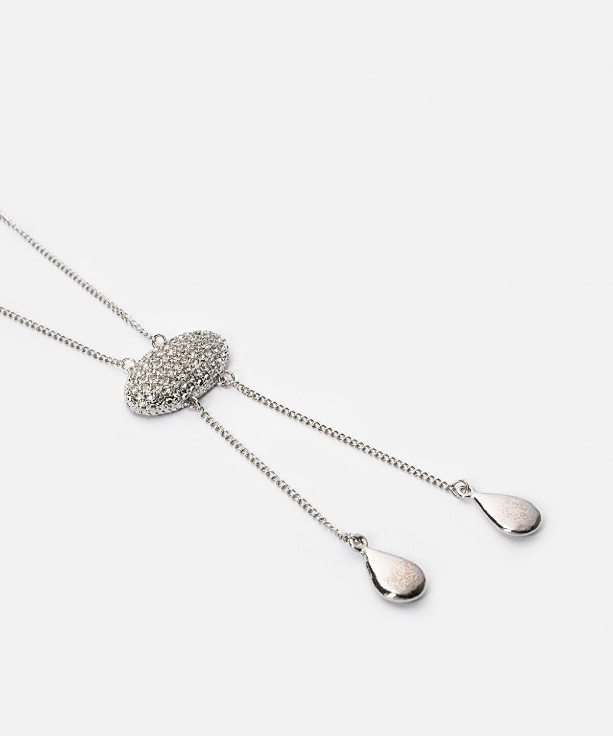 Zoomed Rhinestone Drop Necklace