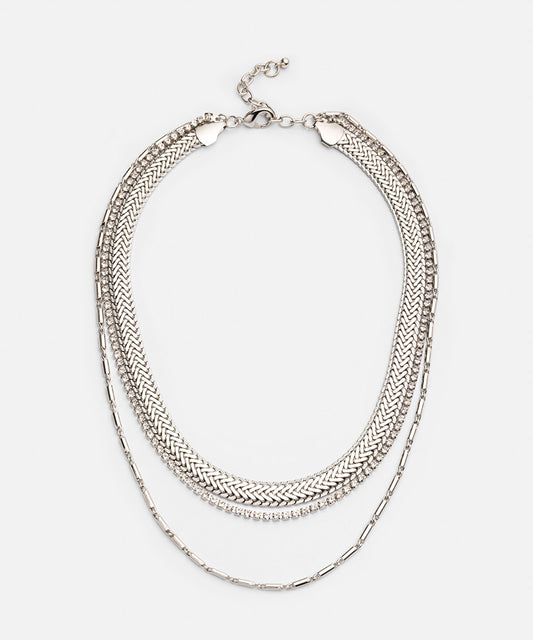 Rhinestone Metal Necklace Set