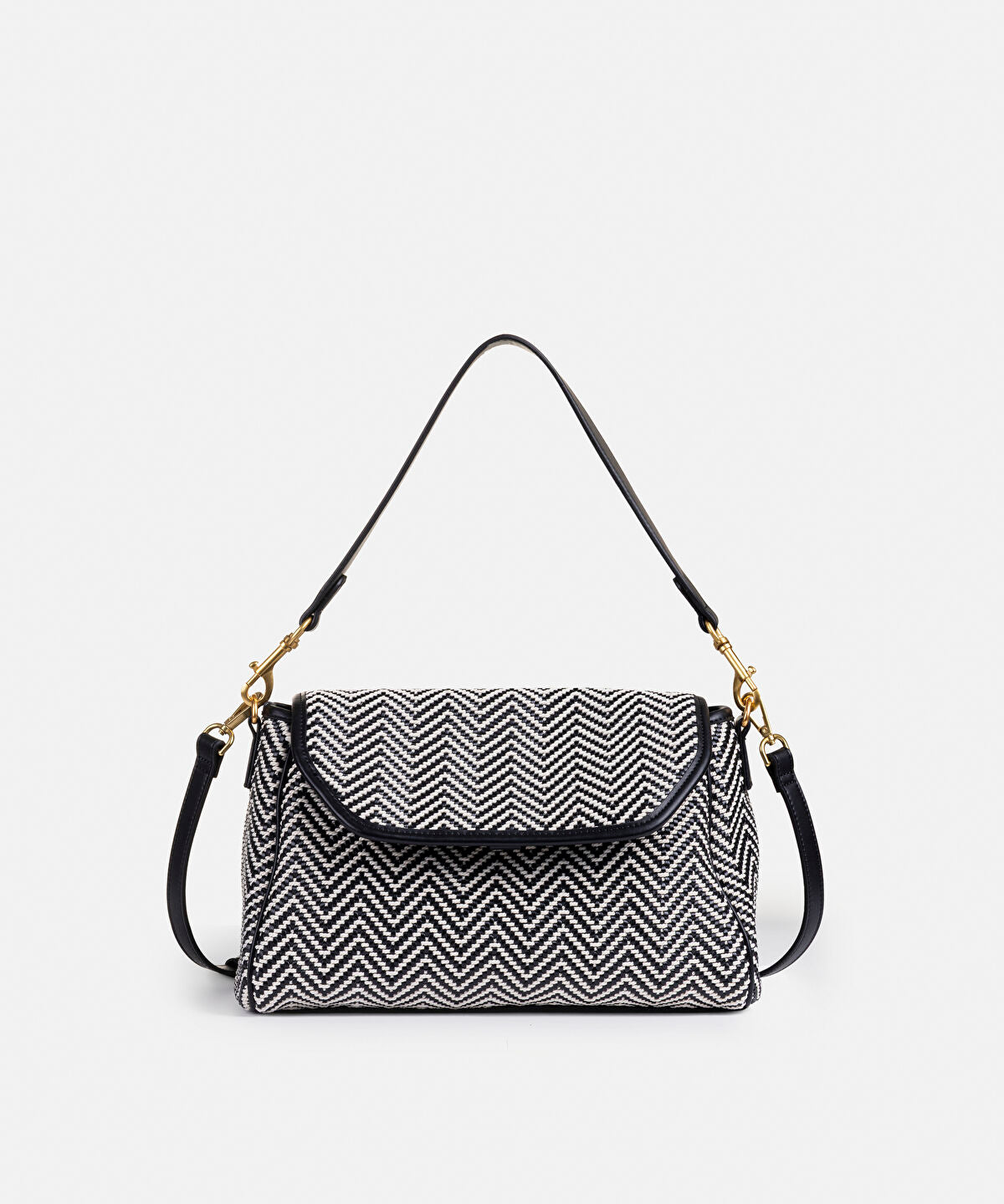 Woven Flap Shoulder Bag