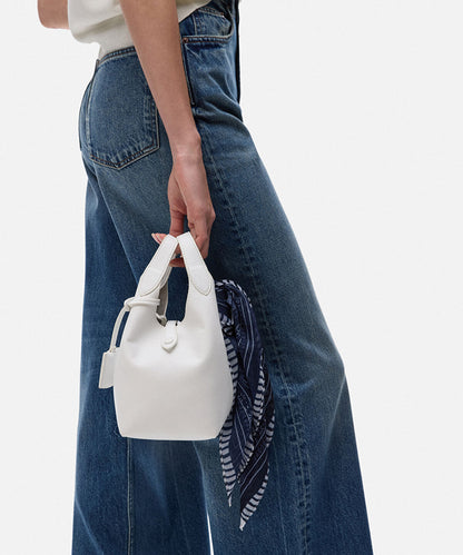 Scarf Accent Faux Leather Bag