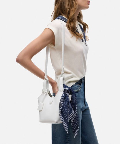 Scarf Accent Faux Leather Bag