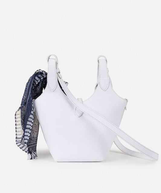 Scarf Accent Faux Leather Bag