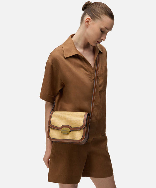 Contrast Texture Flap Bag
