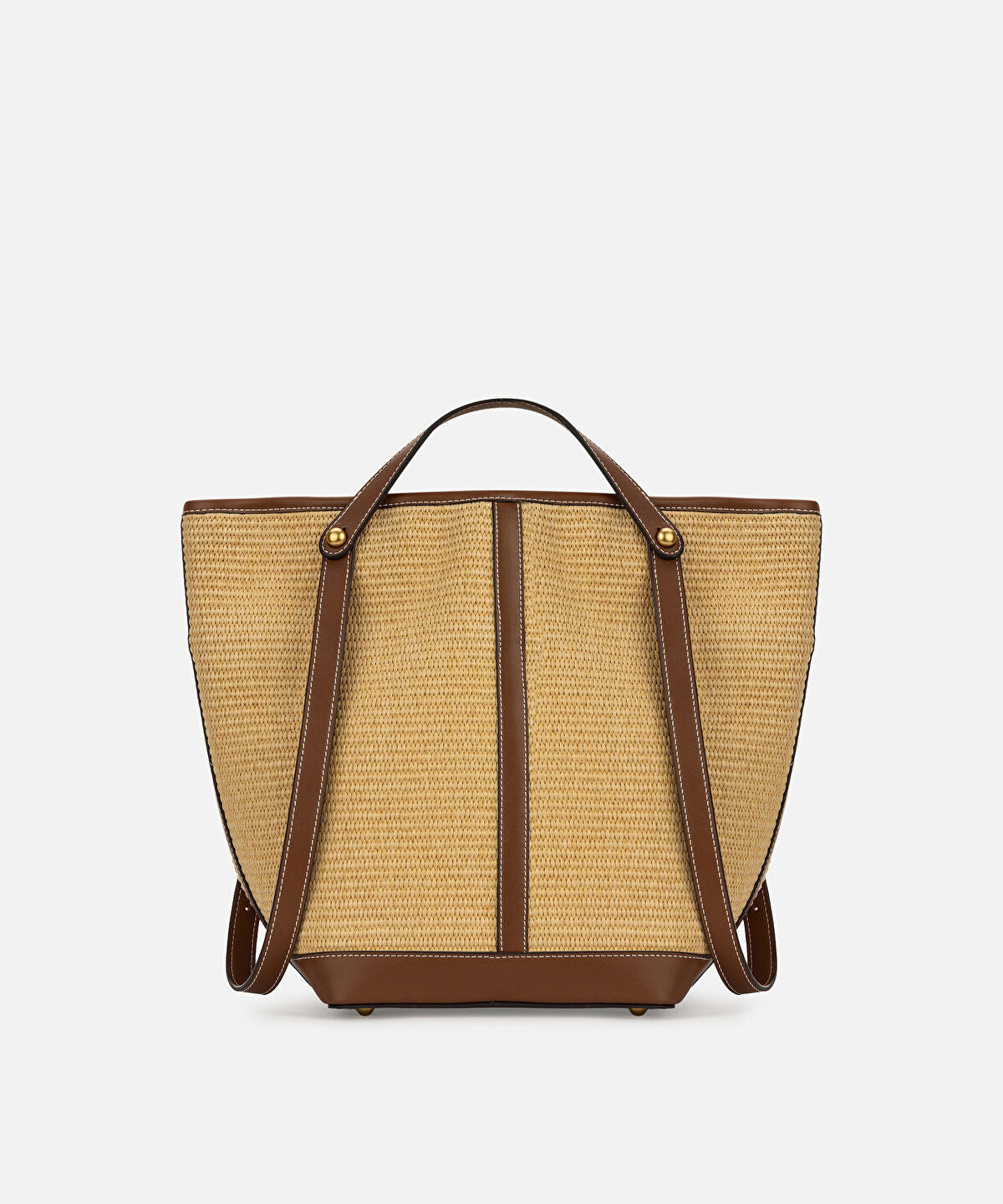 Zoomed Straw Effect Double Strap Bag