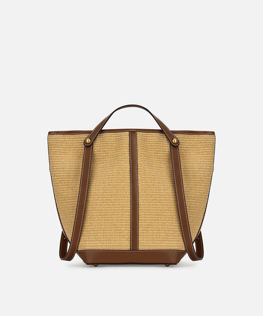 Straw Effect Double Strap Bag