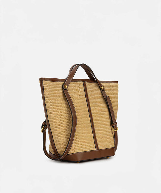 Straw Effect Double Strap Bag