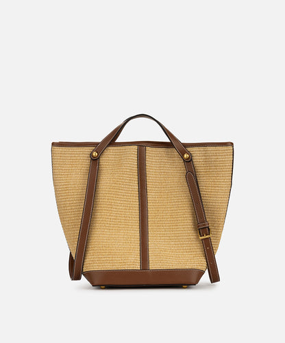 Straw Effect Double Strap Bag