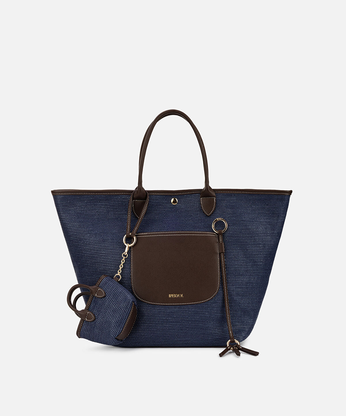 Colorblock Bag with Mini Pouch