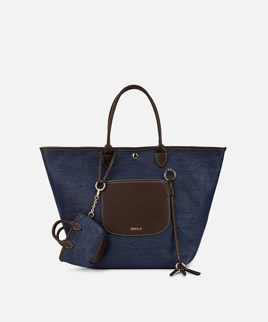 Colorblock Bag with Mini Pouch